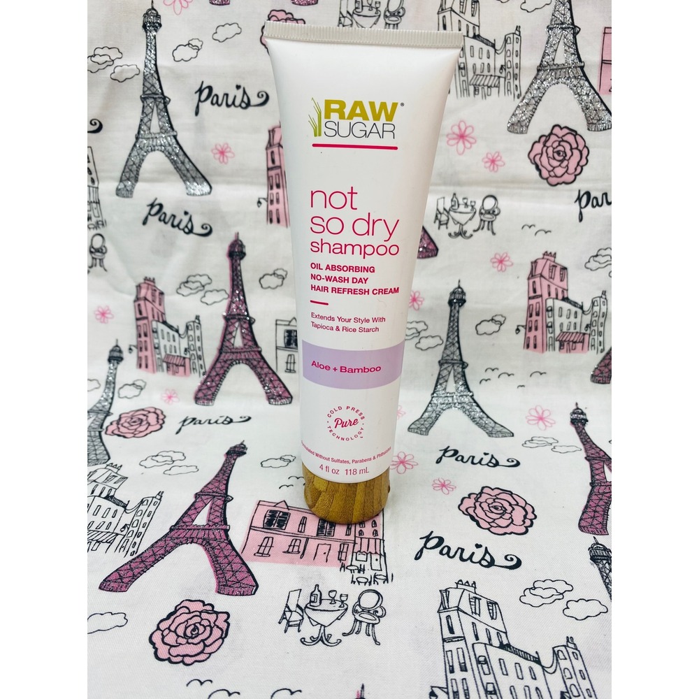 Raw Sugar Not So Dry Shampoo Hair Refresh Cream Aloe Bamboo 4oz Oil Absorbing